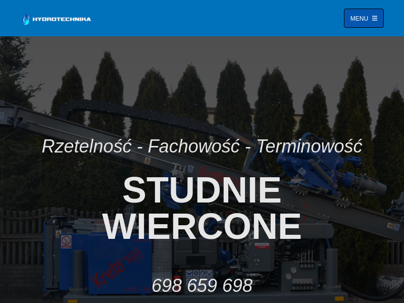 Hydrotechnika - studnie wiercone Poznań - montaż, wiercenie pomp i studni głębinowych